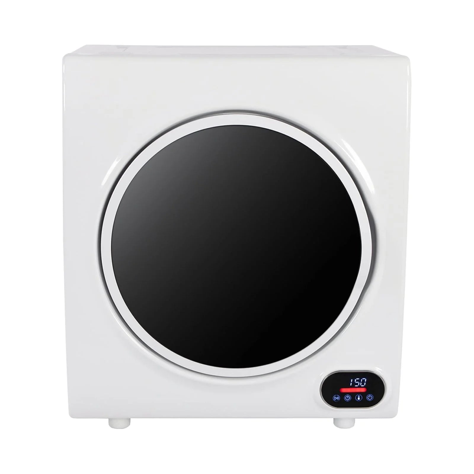 Compact Portable Household Clothes Dryer with LED Display, 2.6CUFT Drum Dryer - White, 110V 4KG Capacity, Energy Efficient Home Appliance