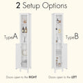 66.92 Tall Bathroom Storage Cabinet with Adjustable Shelves, Anti-Tip Design, Open Compartments - Ideal for Home, Small Spaces, Bathroom, Kitchen, Living Room - White