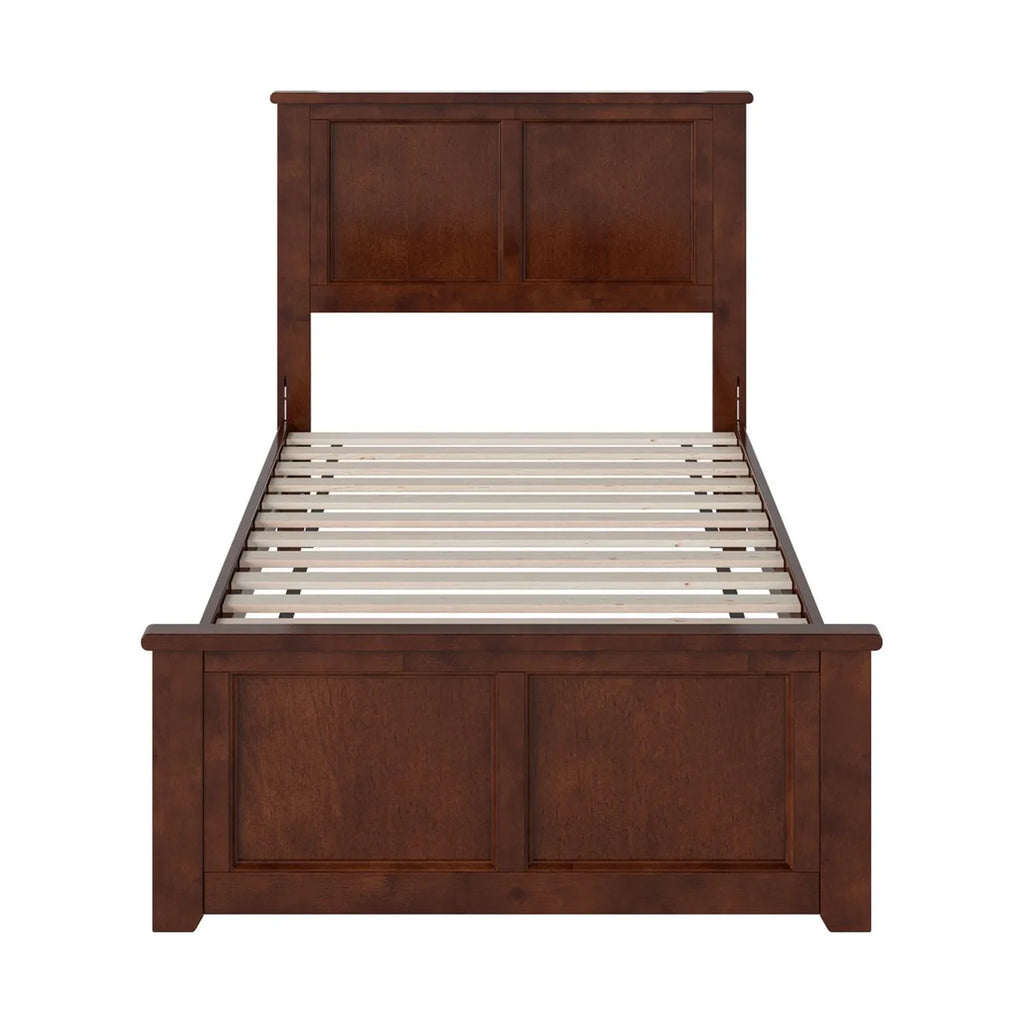 AFI Charlotte Twin Solid Wood Low Profile Platform Bed with Matching Footboard, Walnut