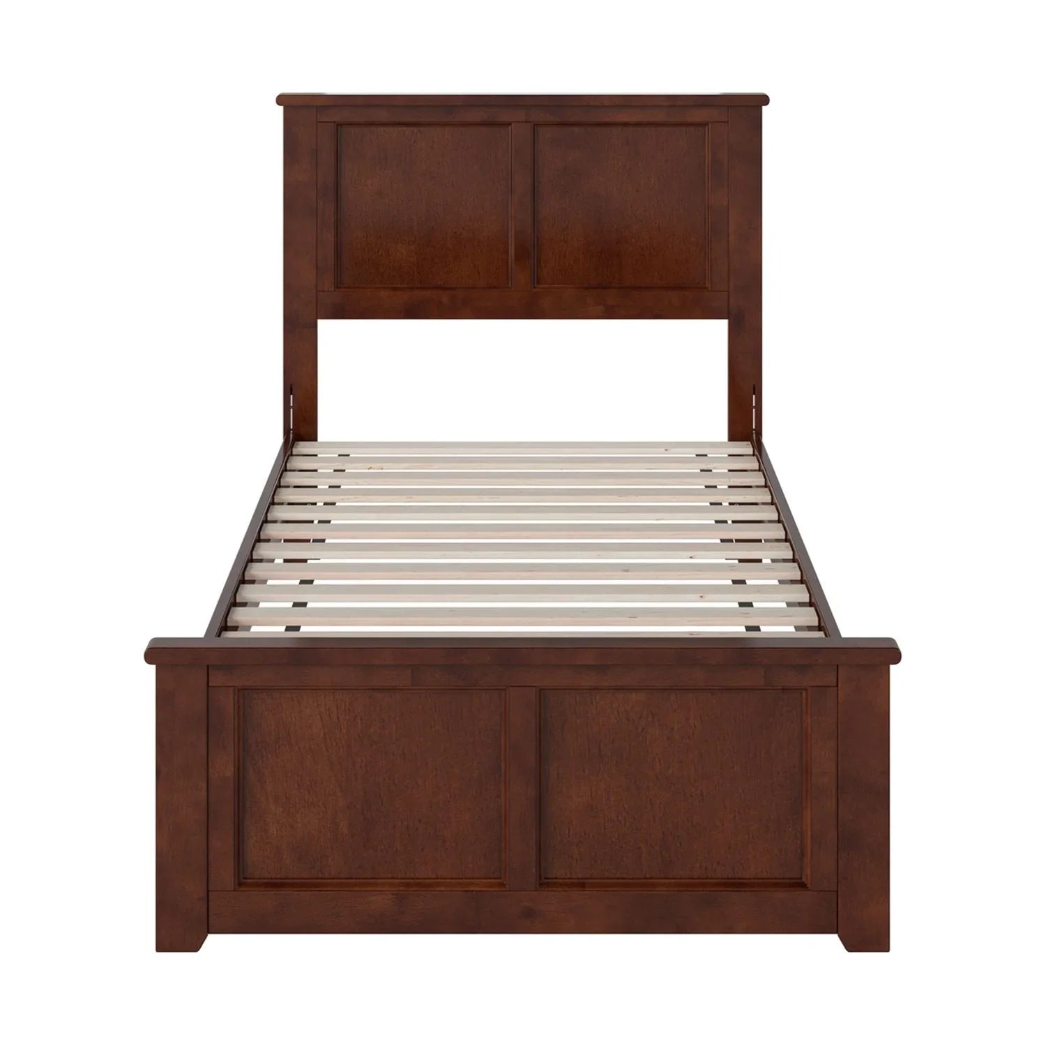 AFI Charlotte Twin Solid Wood Low Profile Platform Bed with Matching Footboard, Walnut