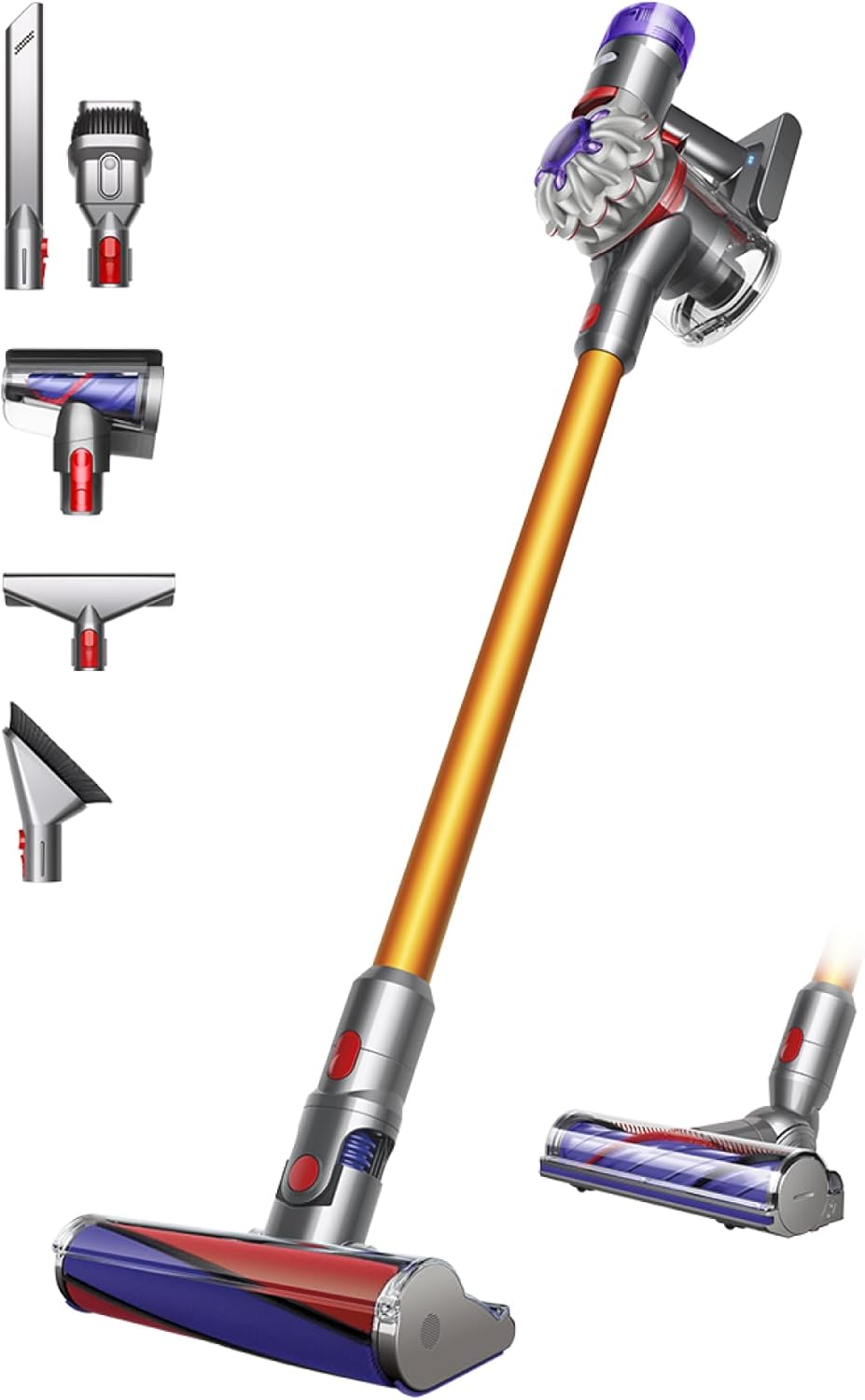 Dyson V8 Cyclone Aspirateur Balai sans Fil – 150 AW, 60 Min d’autonomie, Brosse Motorbar Auto-démêlante, Accessoires Combines