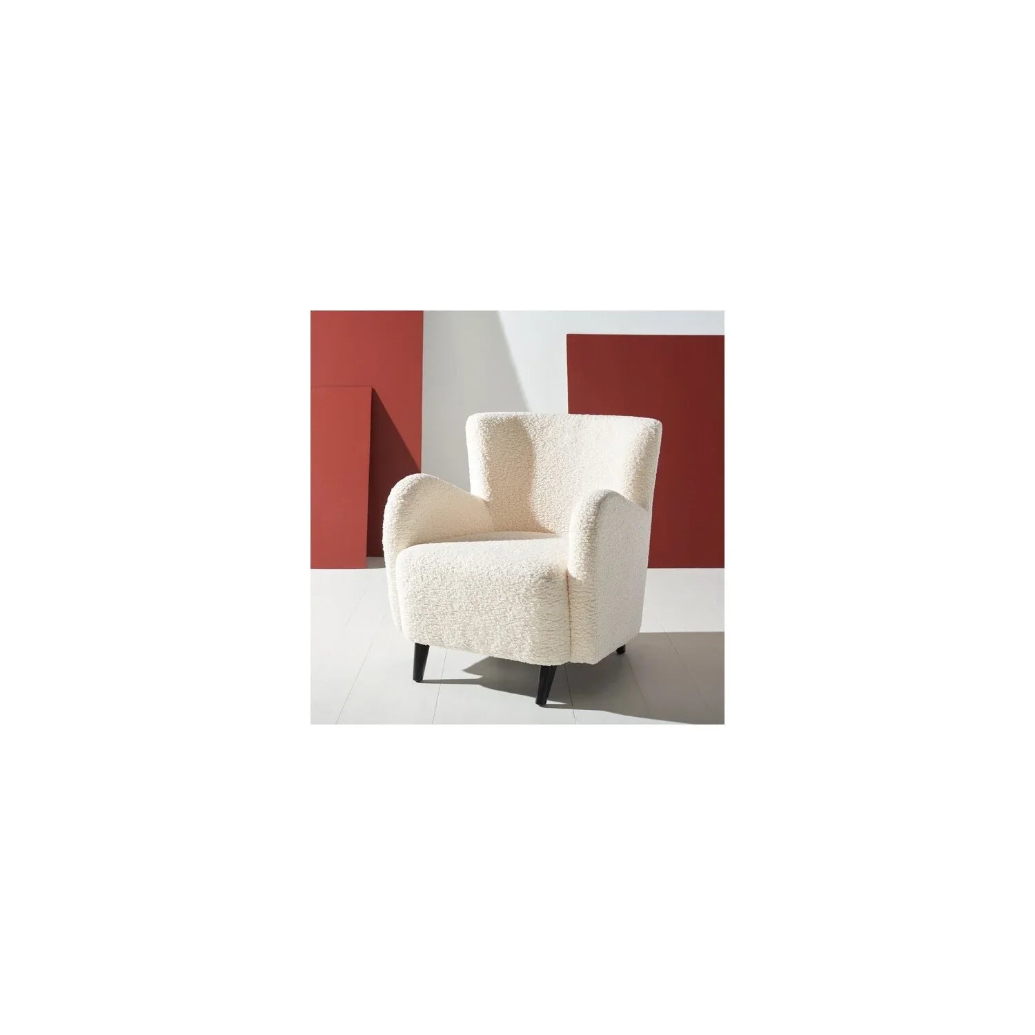 Safavieh Couture Rayanne Mosern Wingback Chair - 28" W x 34" D x 31" H Ivory