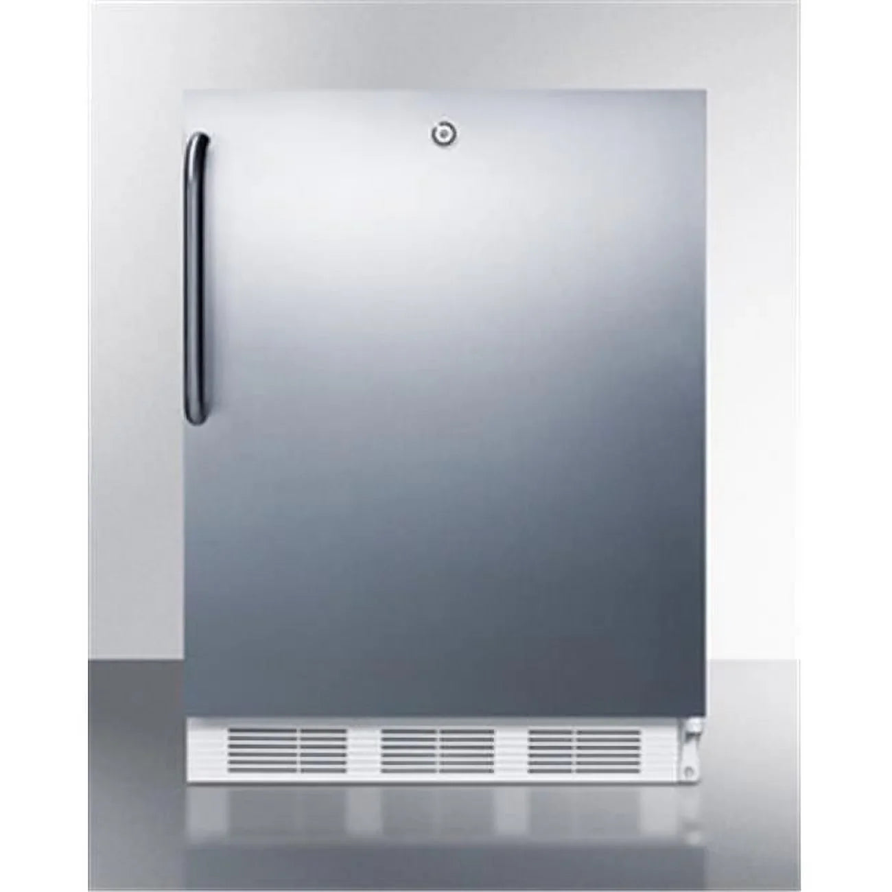 Built-in medical all-freezer capable of -25 C operation in complete stainless steel with front lock; built-in or freestanding capable