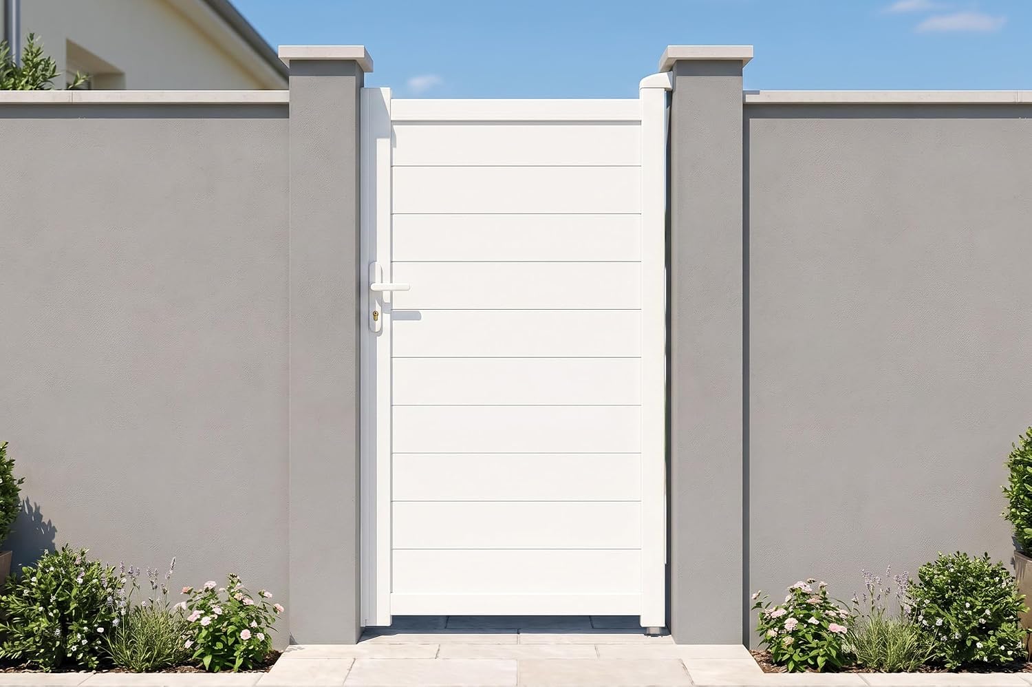 Casanoov Portail Battant EIGER 4 m 392 cm x 161 cm 6,3 m² Aluminium Gris Anthracite RAL 7016 Plein Sécurisé Intimité Jardin Extérieur Motorisable Résistant Corrosion Gonds Renforcés Inclus