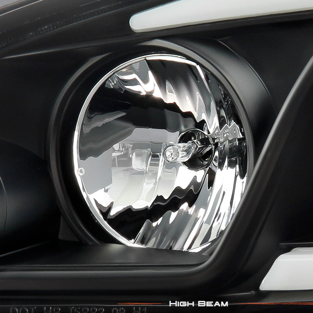 AKKON - Fits 06-13 Chevy Impala 14-16 Impala Limited 06-07 Monte Carlo LED [C-Tube] Projector Black Headlights Pair Left+Right