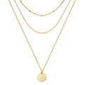 14K Hammered Coin Layered Necklace Set