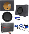 MTX 3512-04S 12" 600w Shallow Subwoofer+Sealed Sub Box Enclosure+Amplifier+Wires
