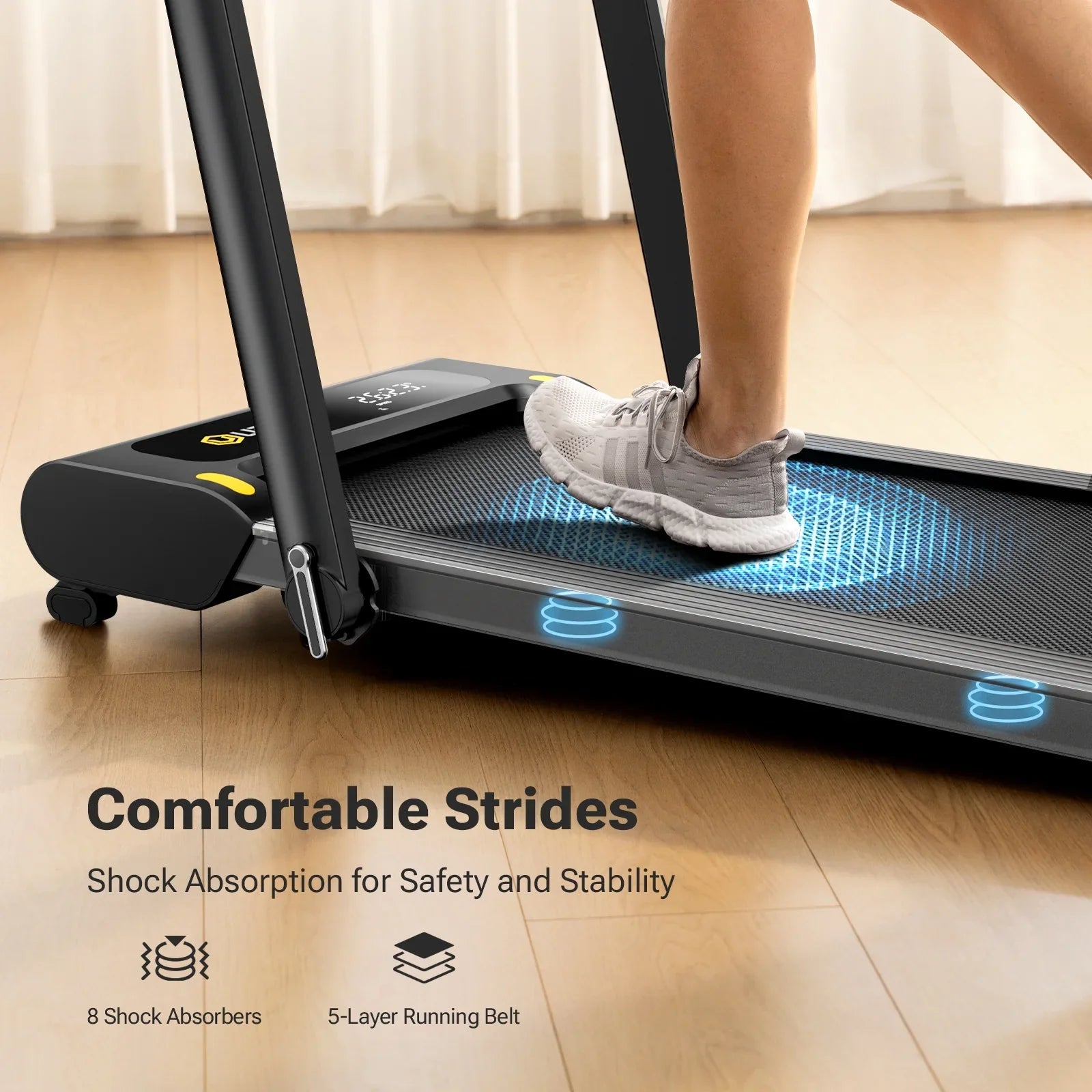 UREVO Folding Treadmill with 5% Incline, 2.5HP Under Desk Treadmill 265lbs Weight Capacity with Remote Control for Home Office Workouts