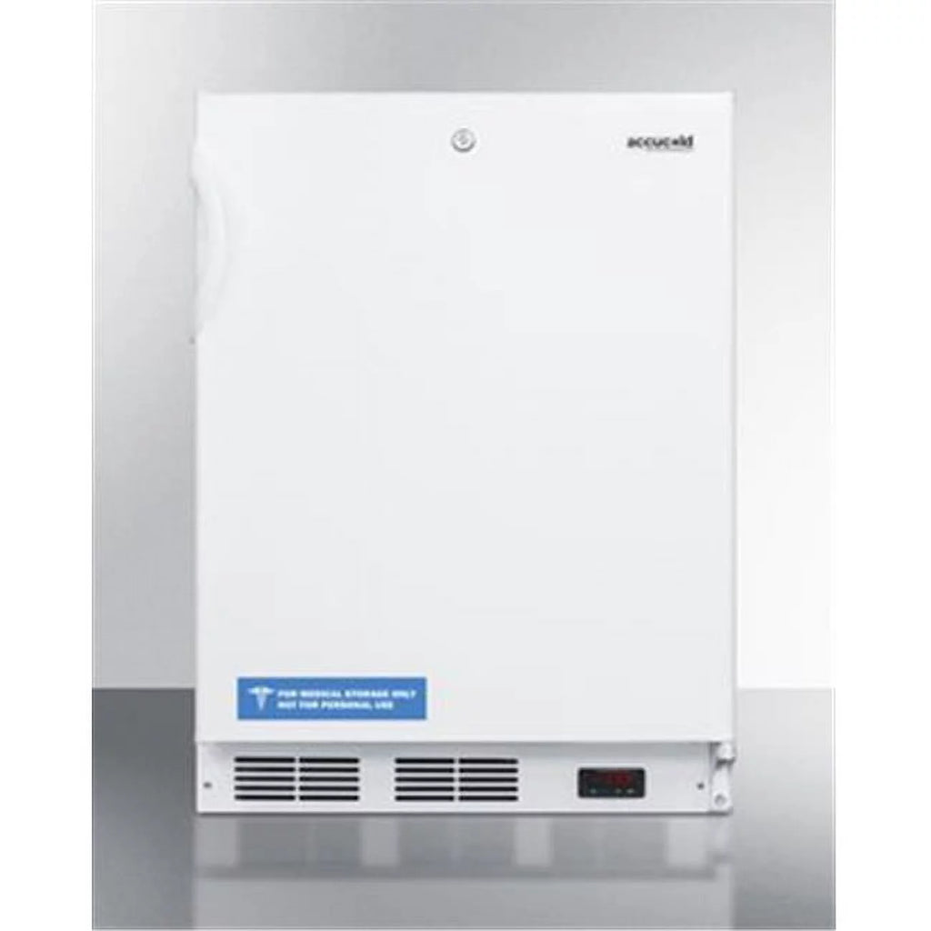 Accucold 24 in. Wide Built-in ADA Height -25 deg C Manual Defrost All Freezer with Lock - White