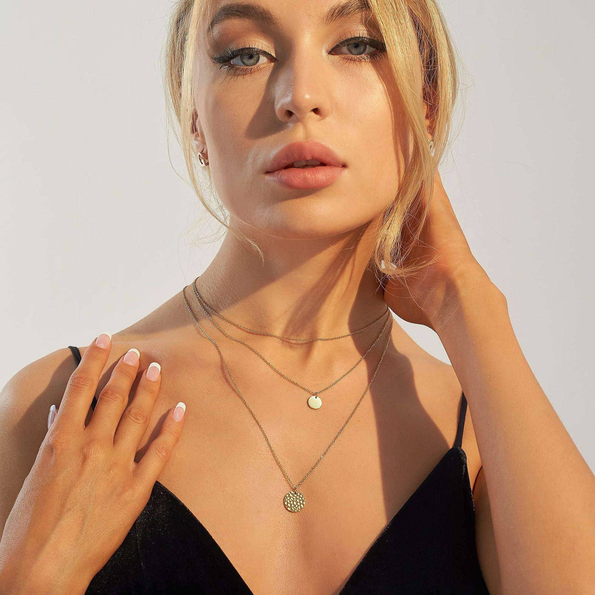 14K Gold Layered Choker Necklace