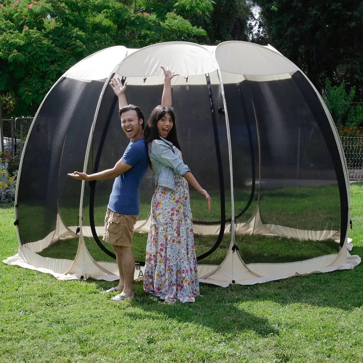 Alvantor Screen House Room Camping 12'x12' Beige Instant Canopy