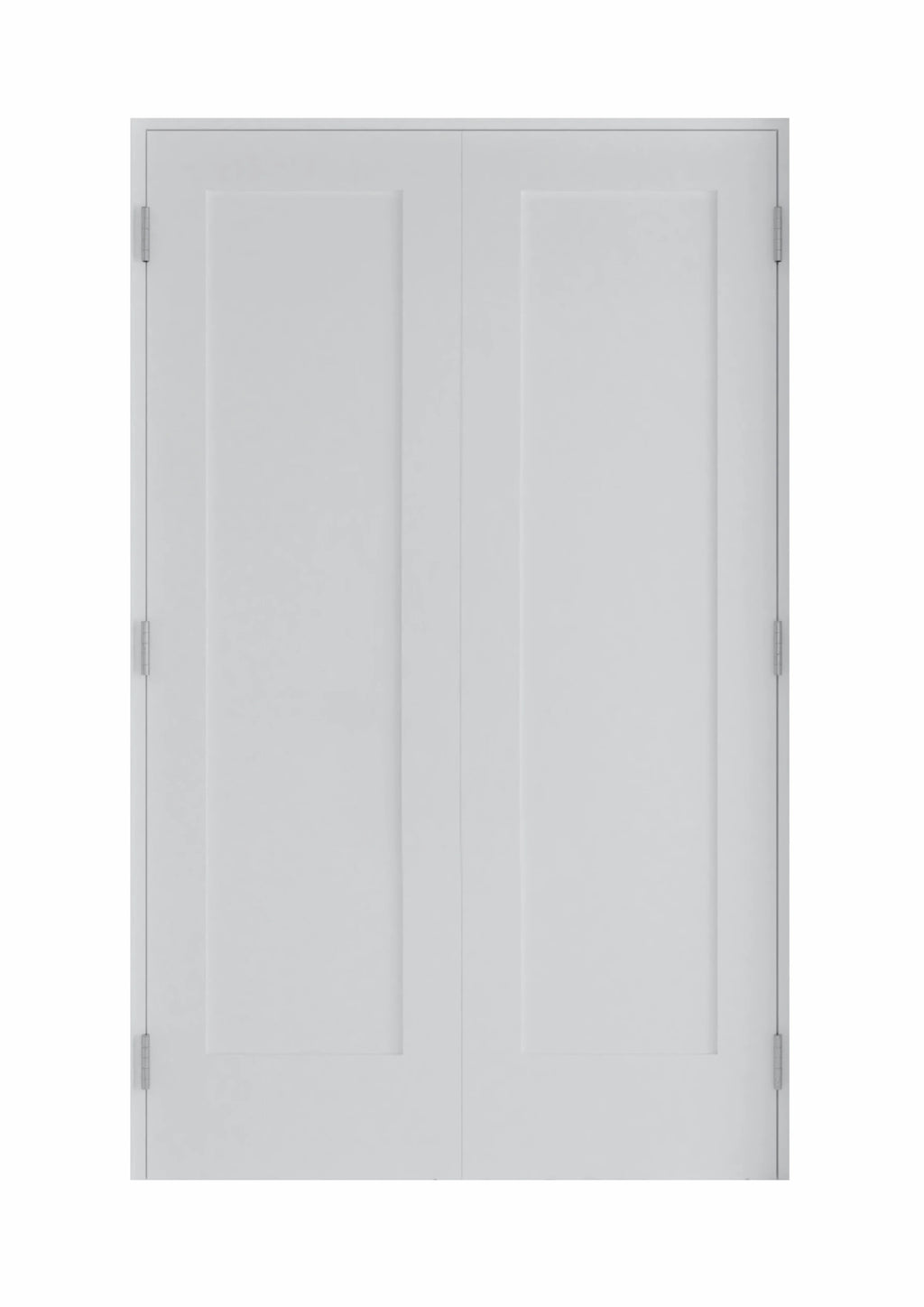 60 in. x 80 in. Bi-Parting Solid Core White Primed Composite Double Prehung French Door with Catch Ball Bronze Hinges