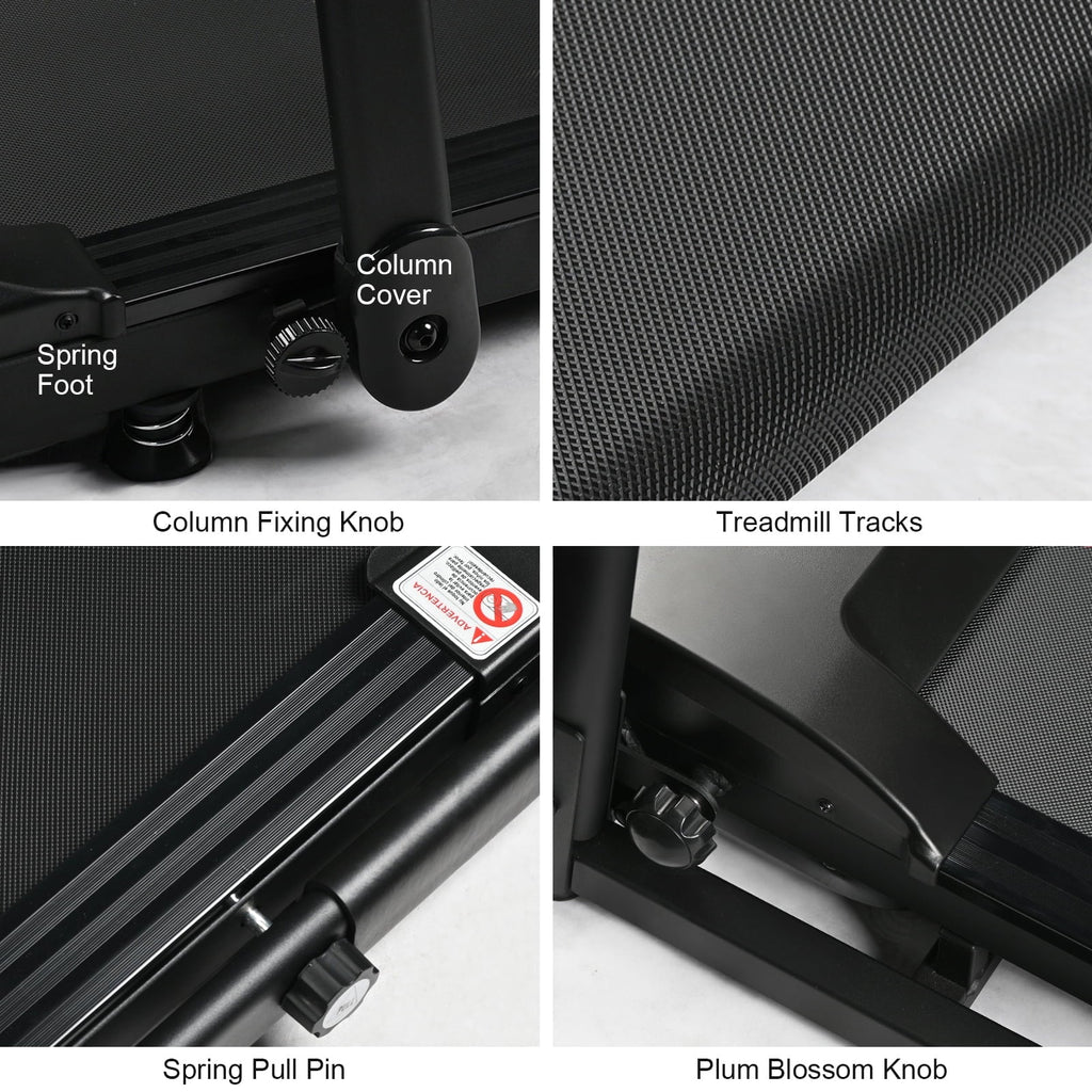 Foldable Treadmill Walking Pad, 6.2MPH Folding Treadmill Under Desk with Handle for Office Home, 2.5HP Running Machine with Remote Control, Safety Lock, 300LBS Weight Capacity