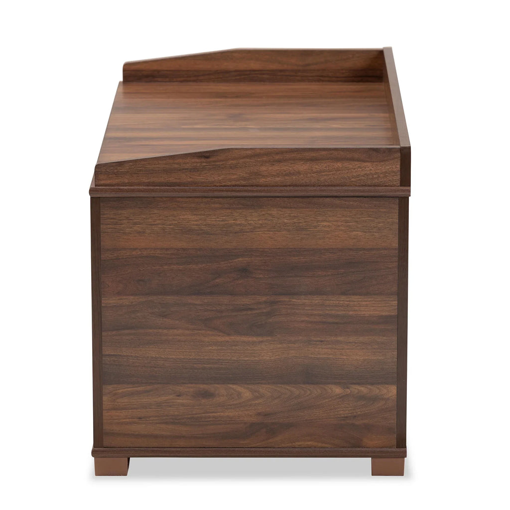 Baxton Studio Mariam Modern and Contemporary Walnut Brown Finished Wood Cat Litter Box Cover House