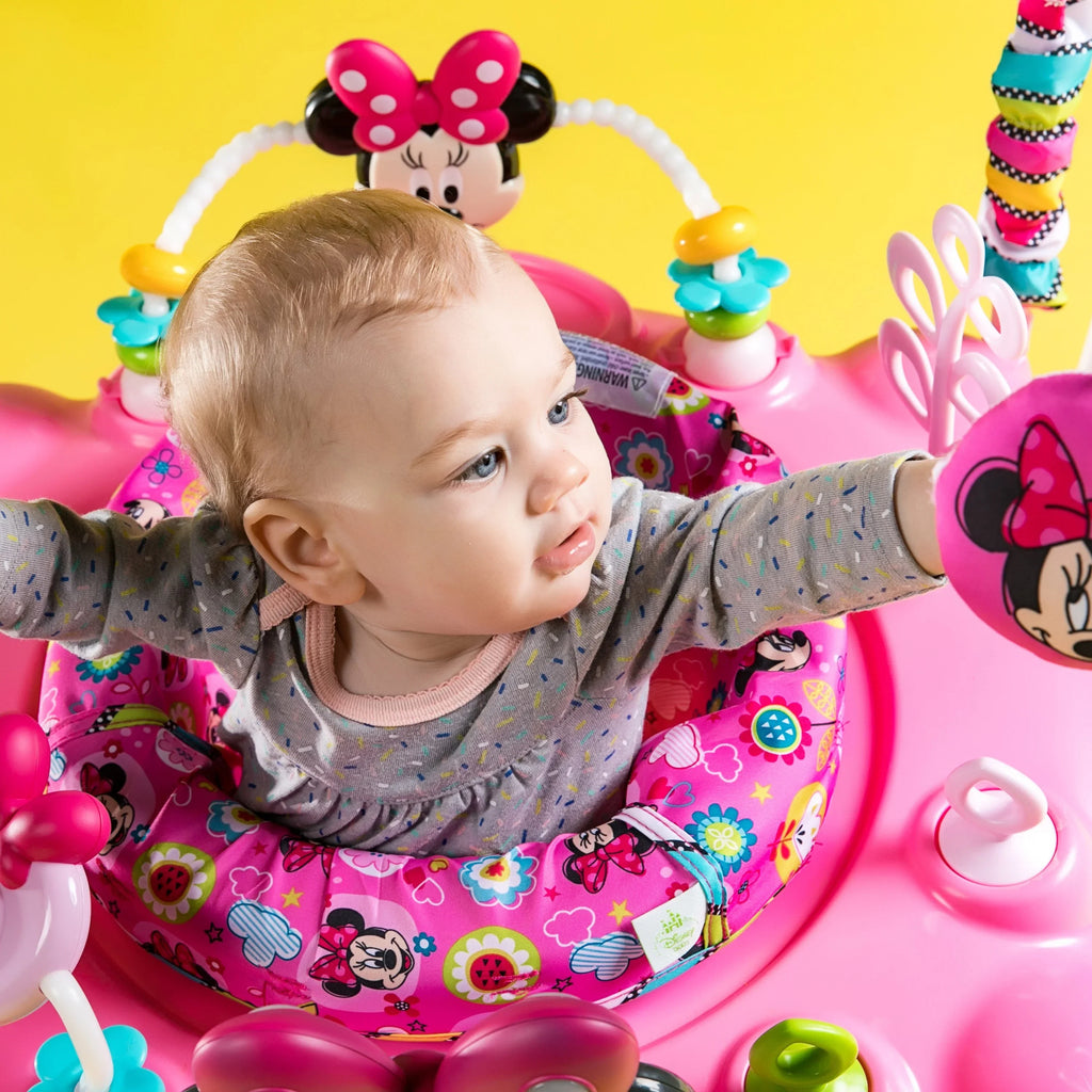 Bright Starts Disney Baby Minnie Mouse PeekABoo Activity Jumper with Lights and Melodies, Ages 6 months +