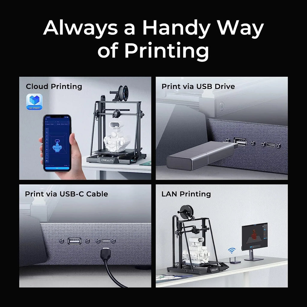 Official Creality CR-M4 FDM 3D Printer with Gift 1KG PETG Filament Sprite Dual-Gear Direct Extruder 300°C Hotend 25-Point CR Touch Auto-Leveling Flexible Fast-Heating Bed 17.71x17.71x18.5in Print Size